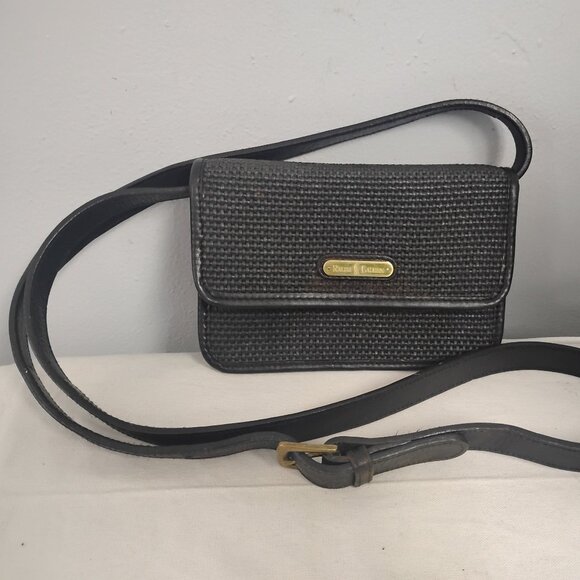 ❤️Vintage RALPH LAUREN 90's Basket + Leather Mini Shoulder Crossbody Bag Purse